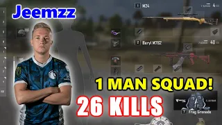Team Liquid Jeemzz - 26 KILLS - 1 MAN SQUAD! - Beryl M762 + M24 - PUBG