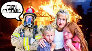 OUR HOUSE IS ON FiRE! | FiRE Drill with 16 KiDS!