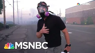 See Flash-Bangs Go Off Near NBC News Reporter As Minneapolis Protesters Retreat | MSNBC