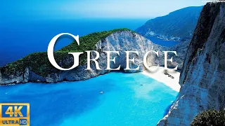 FLYING OVER GREECE (4K UHD)- Beautiful Piano Music Relax With Beautiful Nature Videos -4K Ultra HD