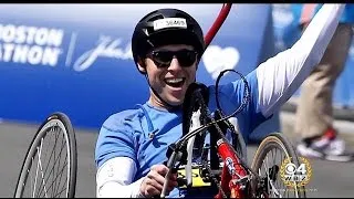 Bombing Survivor Running Boston Marathon Handcycle Division With Wounded Veterans