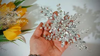 DIY/How to make a crown with gems /TUTORIAL how to make bridal hair vine/hair accessories