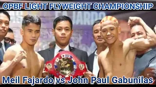 John Paul Gabunilas vs Miel Fajardo fight highlights ! OPBF light flyweight title