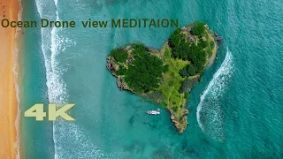 OCEAN Drone View Full HD. Majestic Aerial Views of Oceans 4K with Relaxation Music