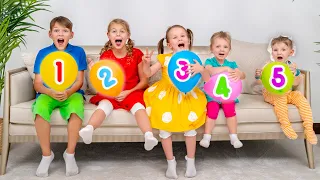 Five Kids Learning colored numbers + more Children's Songs and Videos