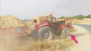 Powerful Massey Ferguson 375 tractor  with MTZ 50 tractor | tractor loading trali