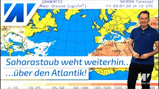 Historische Saharastaub-Wolke reicht weiterhin über den Atlantik bis in die USA!