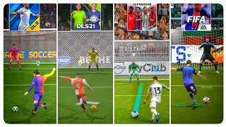 DLS 21 vs PES 21 vs Fifa 21 vs DLS Penalty Shootout Comparison