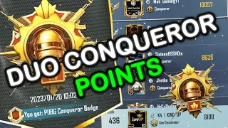 Duo Conqueror Points⭐ | Duo Conqueror Push | How many points to reach Conqueror in Duo | Rank Push 🔥