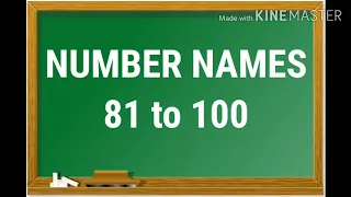 Number Names 81 to 100 With Spelling l Maths For Beginner l English Numbers