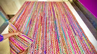 घर पर पड़े हर प्रकार के कपड़ों से बनाए क़ालीन/दरी|DIY-Simple kaaleen/Dari/carpet/rug making at home