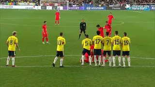 Heung-min Son brilliant free kick goal for South Korea against Colombia today.