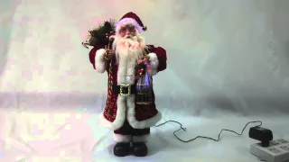 18" Red White Move Move Music Enlight Xmas Decor Santa Claus Doll SAE1801A