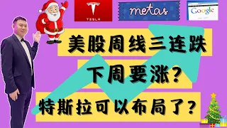 股票|美股|美股周线三连跌，下周要涨？特斯拉可以布局了吗？（圣诞必看）#Sam谈股#股票教学#技术分析#SP500#特斯拉#TSLA#抄底#超跌#量价时空四维预测术#变盘#做空美股