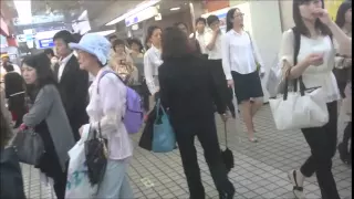 Rush hour in Tokyo on Shibuya station