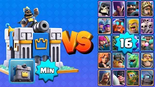 TORRE DE CORONAS NIVEL MIN vs TODAS LAS CARTAS AL 16 | Clash Royale