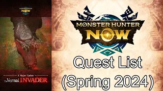 Monster Hunter Now The Vernal Invader Quest List