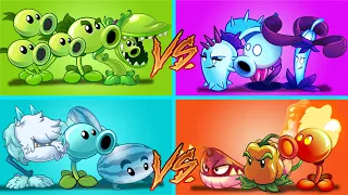 Plants Vs Zombies 2 Equipo Guisante Vs Sombrio Vs Gélidos Vs Fuego