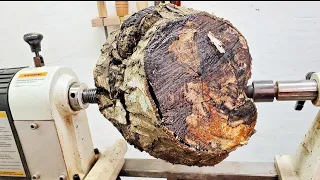 Woodturning - 50years Oak !! 職人技！細菌の塊を削る