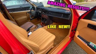 Red W201 Mercedes 190E Palomino Interior Restoration. Restoring Front Passenger Seat!!