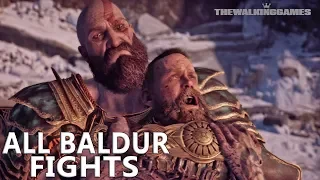 God Of War 4 - All Baldur Boss Fights [PS4 Pro 1080p 60FPS]