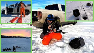 Solo Ice Fishing Run & Gun In Honda Ridgeline (Gear I Bring & How to Get Vehicle Unstuck)