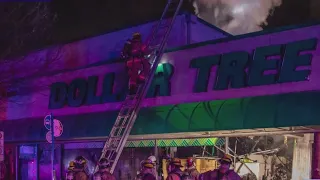 Dollar Tree goes up in flames, roof partially collapses