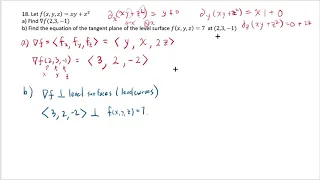 Finding the equation of the tangent plane to a level surface