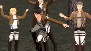 [MMD] Armin, Levi, Eren, Jean- BOMBA