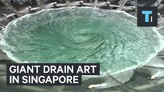 Giant drain art in Singapore