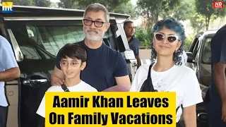 Aamir Khan Looks OLD, Arrives With Ex-Wife Kiran Rao and Son Azad As They Leave For Family Vacations