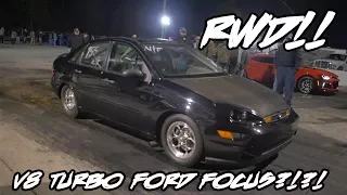 A  RWD V8 TURBO POWERED FORD FOCUS?!?!?!