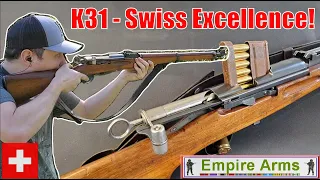 SWISS K31 Carbine | W+F Bern WORLD WAR 2 Era Straight Pull BOLT ACTION RIFLE | Empire Arms C&R 7.5