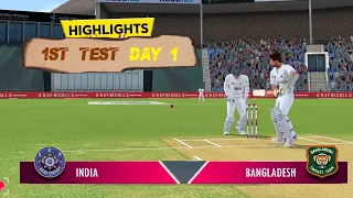 Day 1 - 1st Test - India vs Bangladesh Match Highlights | Real Cricket 22