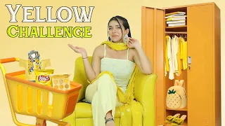 24 hours Yellow Colour Challenge | #Fashion #Food #Shopping | DIYQueen