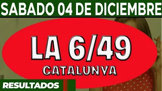 Resultado del sorteo 6-49 del Sábado 4 de Diciembre del 2021.