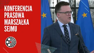 Szymon Hołownia: Konferencja prasowa Marszałka Sejmu