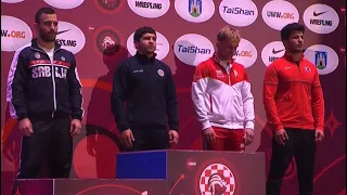 Malkhas Amoyan Greco-Roman 77 kg category - medal ceremony in Zagreb 2023