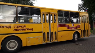 Retro Bus. Soviet buses. The parade in the fortress of Peter and Paul