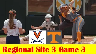 Virginia vs #3 Tennessee Softball Highlights, 2024 NCAA Regional Site 3 Game 3