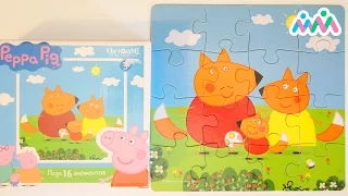 Свинка Пеппа, собираем пазл. Peppa pig, putting the puzzle.