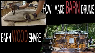 Snare drum Made from a OLD barn door. (DRUM BUILD)