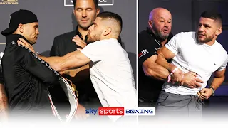 Florian Marku erupts & shoves his opponent Maxim Prodan during press conference 💥