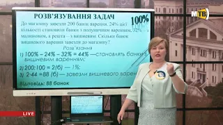 Онлайн урок 2 Розв'язування задач на відсотки 5 клас математика