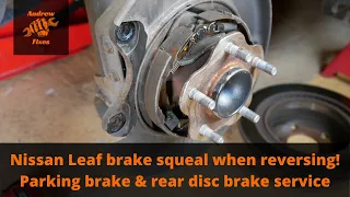 Nissan Leaf brake squeal when reversing! Parking brake & rear disc brake service fixes the problem