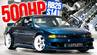 *500HP* RB25 S14 ZENKI Review + JDM Takeover! (R34, R33, RX7, EVO...)