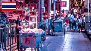 Strolling Through Bangkok's Vibrant Downtown After Dark