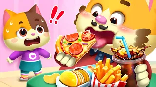 Don't Overeat | Good Habits for Kids | Kids Cartoon | Funny Stories | Mimi and Daddy