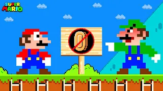 Mario vs Luigi. But Coins are Forbidden in Without Touching A Coin Challenge. | Game Animation