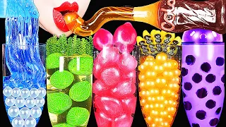 ASMR RAINBOW DRINKS *GIANT BOBA COLA BOTTLE GUMMY, FROG EGGS, HONEY JELLY, 신기한 물 먹방 DRINKING SOUNDS